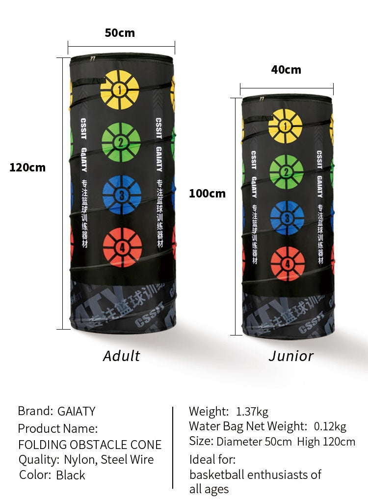 High Quality BIG Cone Pop Up Defender Basketball Foldable Defender Sports Training Equipment for Basketball Soccer Football
