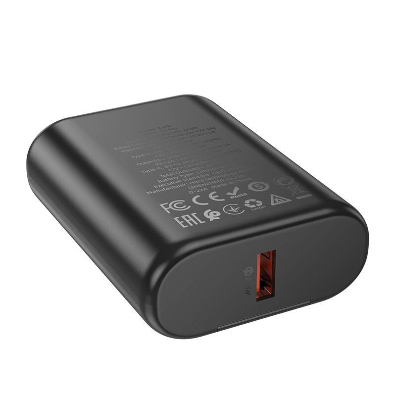 Hoco Q3 Pro Mini Size Quick Charge LED PD20W 22.5W Power Bank 10000mAh - Black