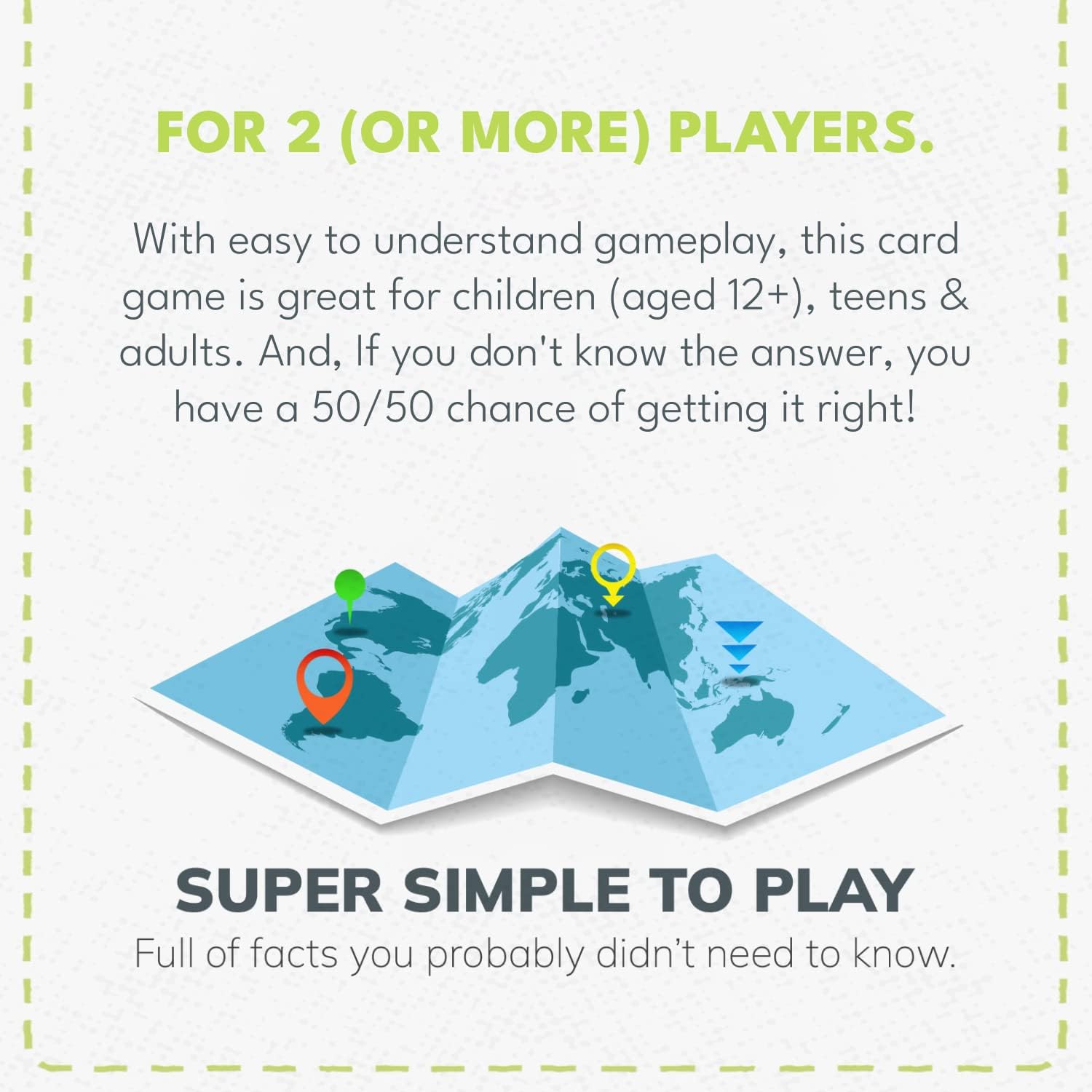 More or Less: Geography Edition Card Game - How Good Is Your Judgement? 2 Player+ | Family Fun Guessing Game for all Adults & Kids Aged 14 for a Christmas Party or Secret Santa