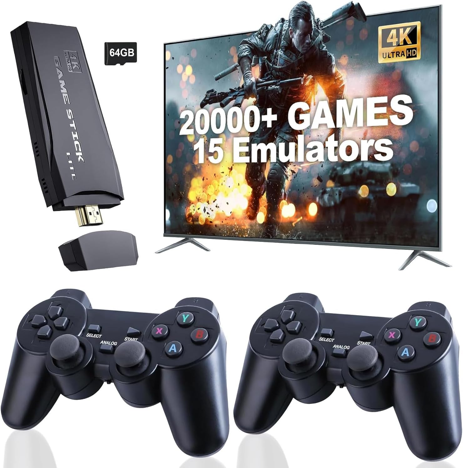 8K Game Stick Tv Box with 2 wireless Game controlers