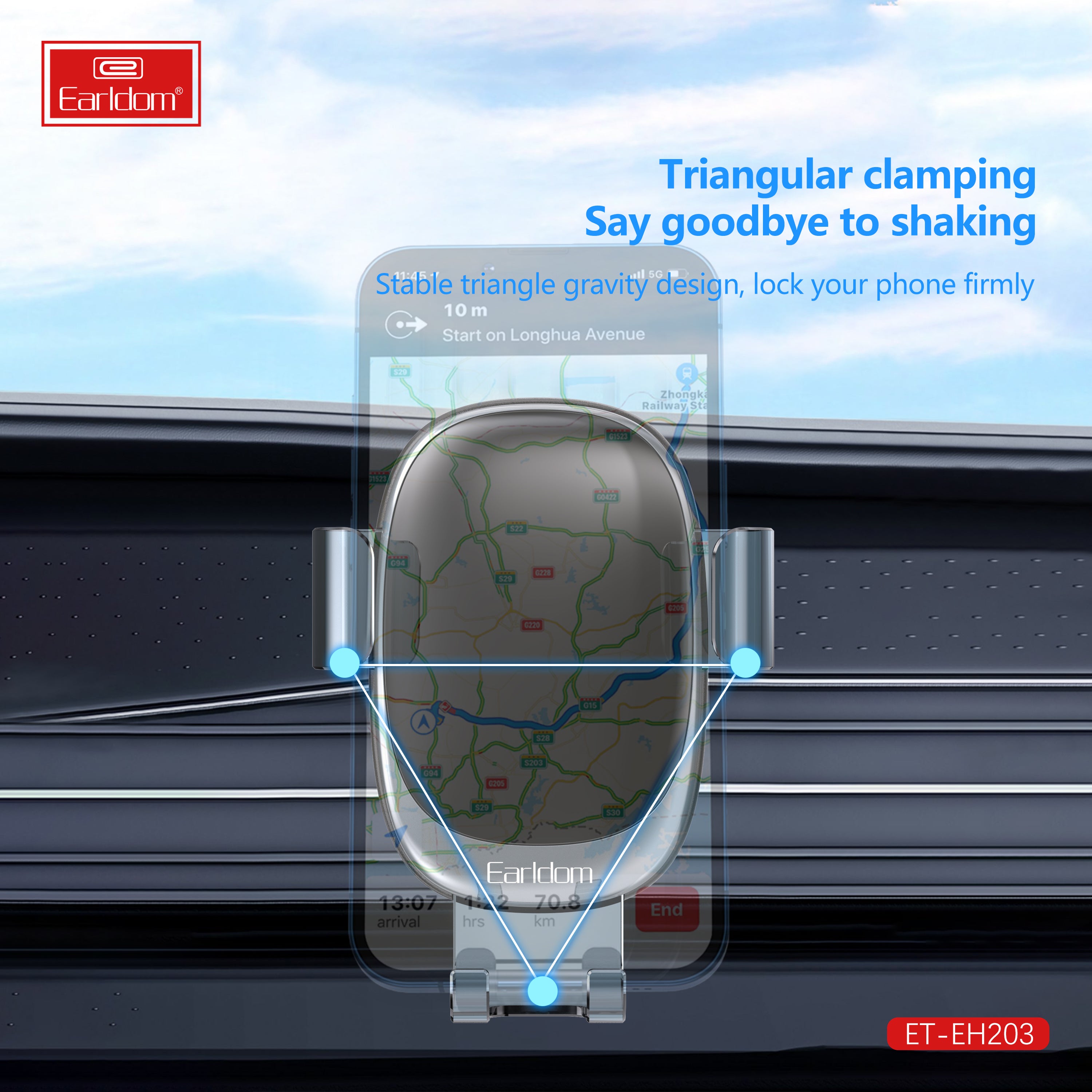 Earldom ET-EH203 Gravity Automatic Air Vent Car Phone Holder