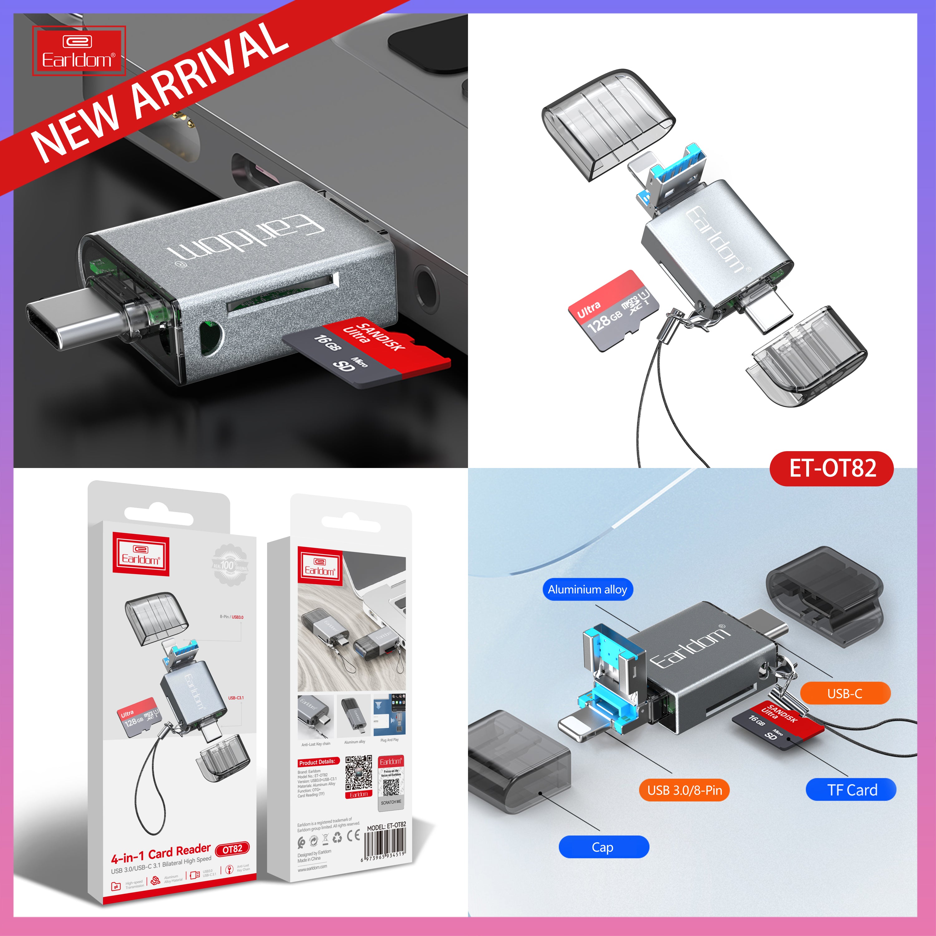 OTG type c lighting to micro sd card to mobile phone