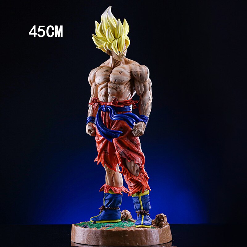 45cm Dragon Ball Z Son Goku Anime Figure Super Saiyan Action Figurine with Base GK PVC Statue Model Collection Toys Gift