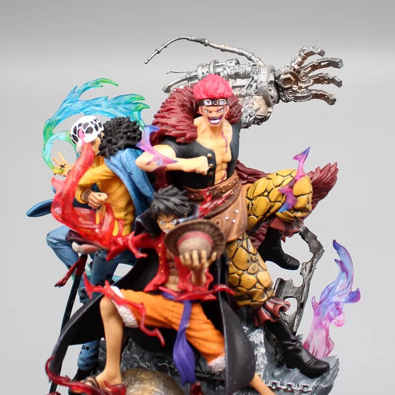 One Piece Figurine Three Captain Anime Figure Kid Law Luffy Action Pvc Model Statue Doll Collection Decoration T