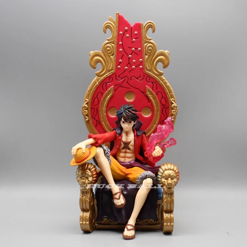 32cm One Piece Anime Figure Five Emperors Luffy Figurine Throne Sitting Posture Statue Collectble Decor Models Nika Luffy Toy Gk