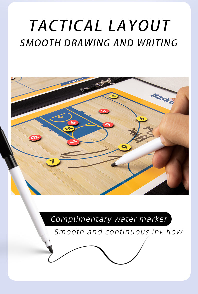 Basketball  Portable PU Leather Foldable Magnetic Coach Board Basketball Training Equipment