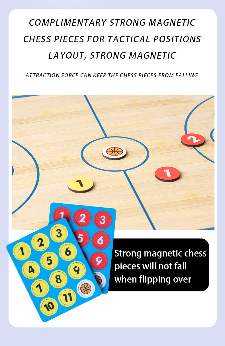 Basketball  Portable PU Leather Foldable Magnetic Coach Board Basketball Training Equipment