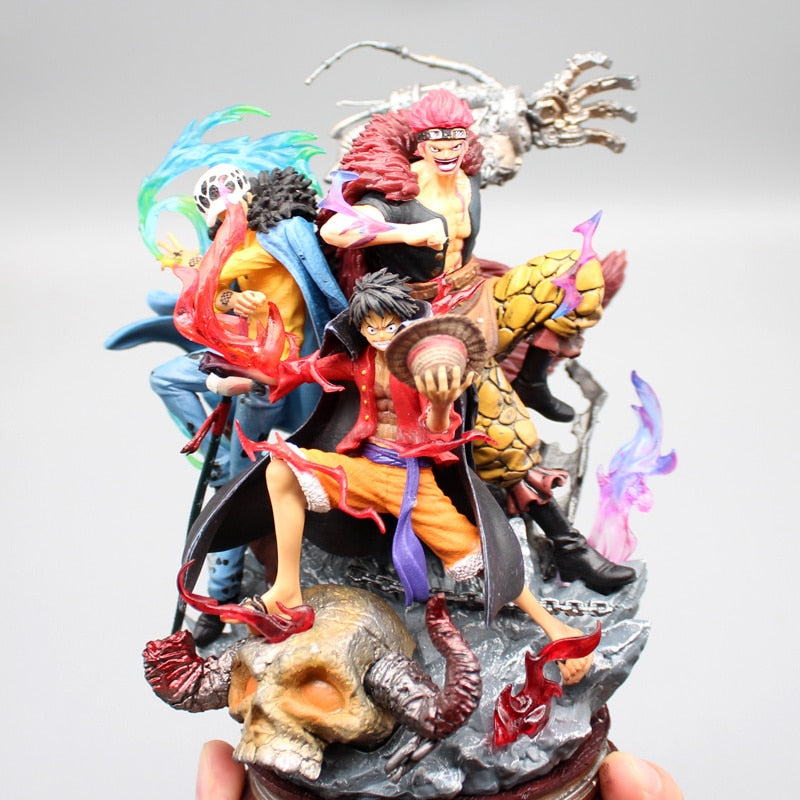 One Piece Figurine Three Captain Anime Figure Kid Law Luffy Action Pvc Model Statue Doll Collection Decoration T
