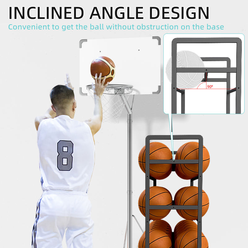 Sport Ball Cart Basketball Ball Soccer Stand Rack Fit for Football Volleyball Basketball Training Equipment