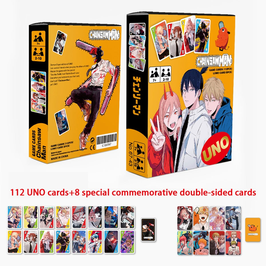 UNO One Piece NARUTO Spell Battle Chainsawman Card Game for Family Night Featuring Tv Show Themed Graphics