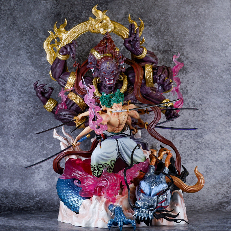 Big Size One Piece Roronoa Zoro Ashura Demon Ver. PVC Action Figure Collection Model Toys 47cm 6KG