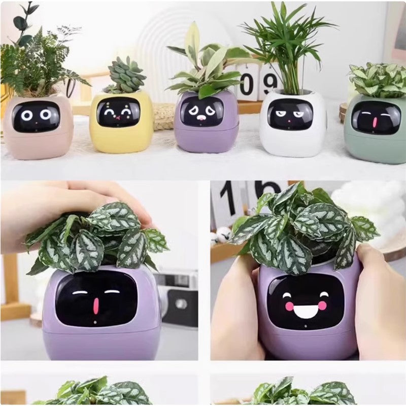 Smart Flowerpot With AI Planter, Multiple Expressions  and AI Intelligent Pet Planter