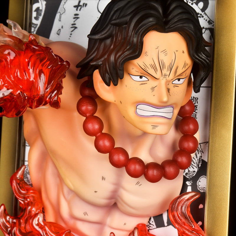 Anime One Piece Action Figure Ace Roronoa Zoro Luffy Nami Usopp Bust PVC Toys Model Phone Holder Wall Decoration