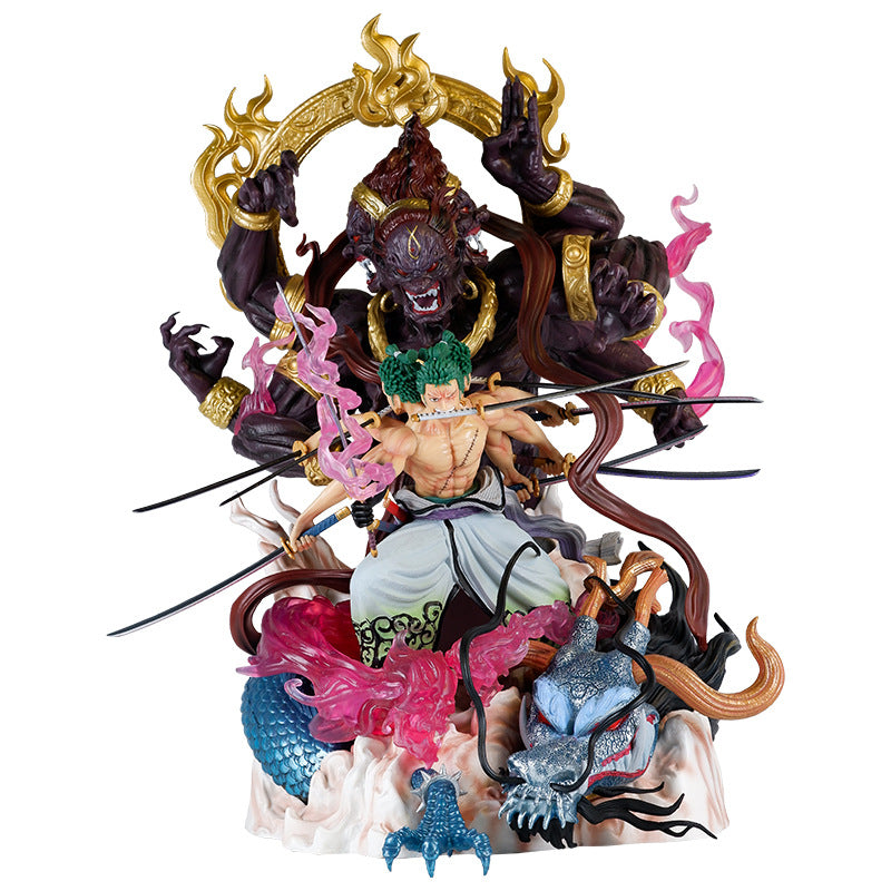 Big Size One Piece Roronoa Zoro Ashura Demon Ver. PVC Action Figure Collection Model Toys 47cm 6KG