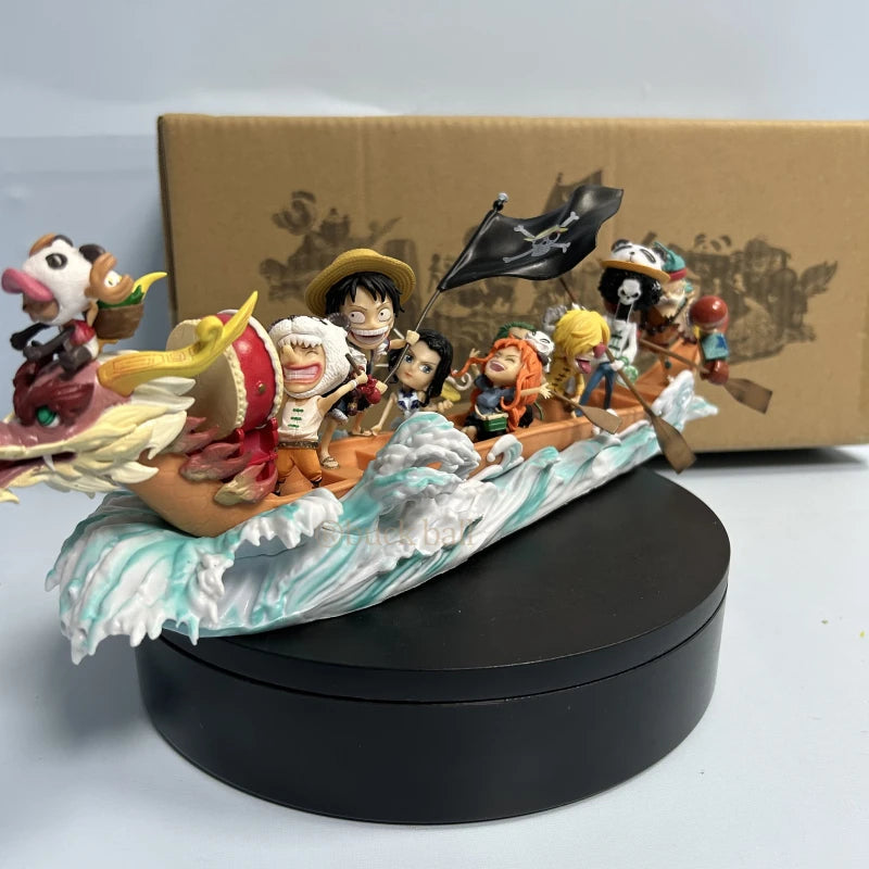 One Piece Luffy Figure Dragon Boat Race Anime Action Figures All Ten Sanji Figure Pvc Collection
