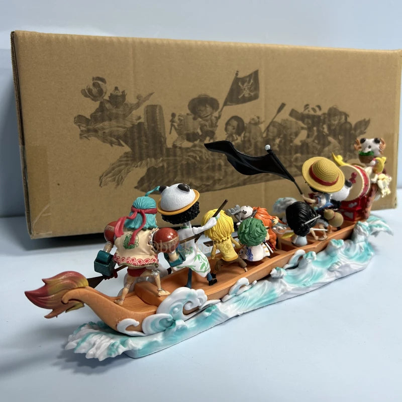 One Piece Luffy Figure Dragon Boat Race Anime Action Figures All Ten Sanji Figure Pvc Collection