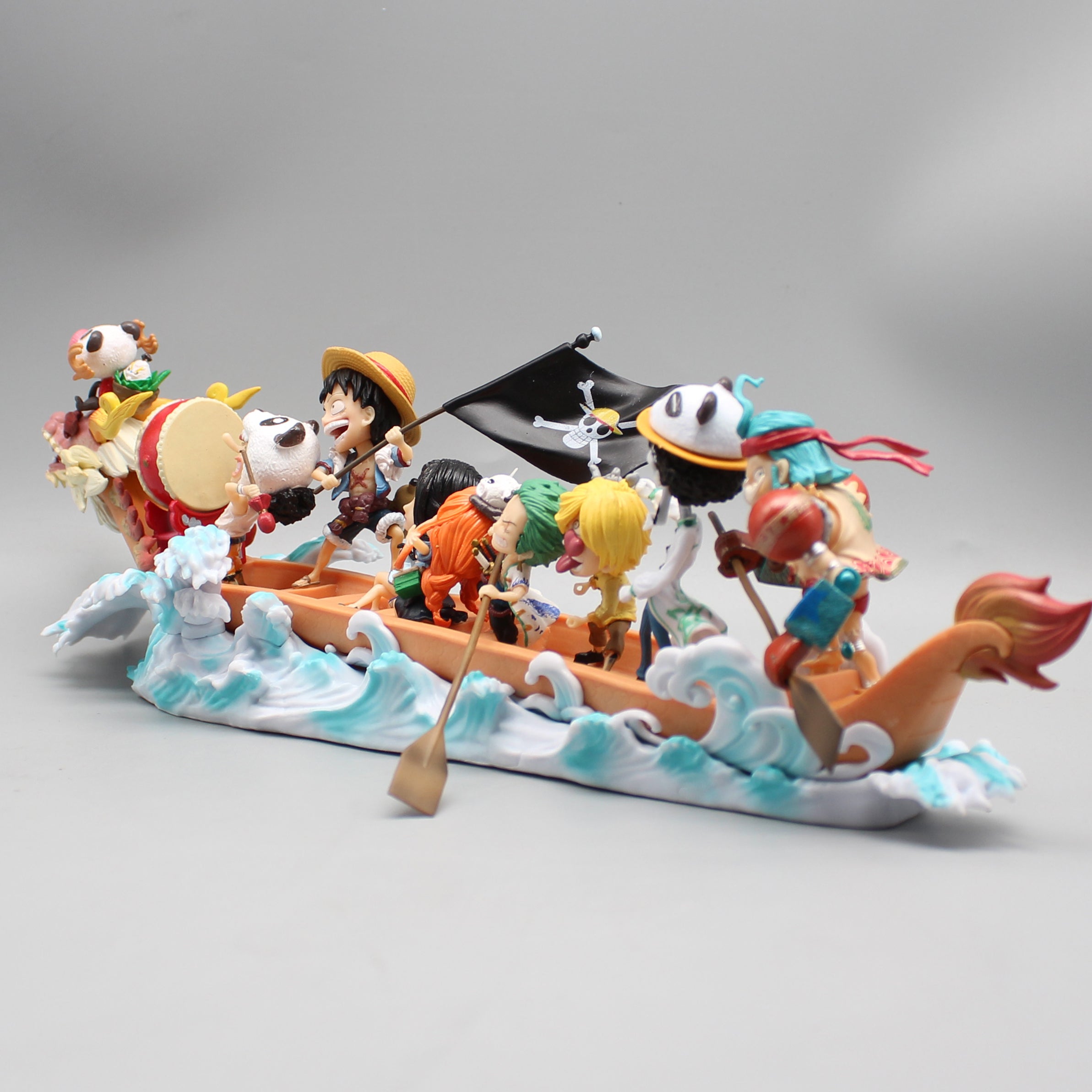 One Piece Luffy Figure Dragon Boat Race Anime Action Figures All Ten Sanji Figure Pvc Collection