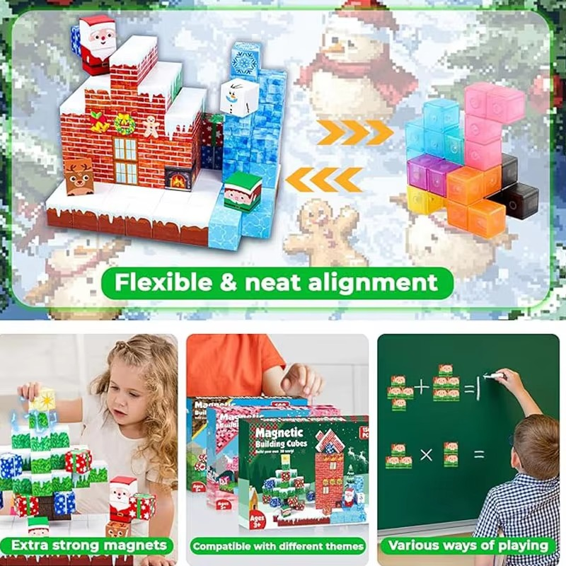 Creative Magnetic Minecraft Style Building Block random 150 PCS