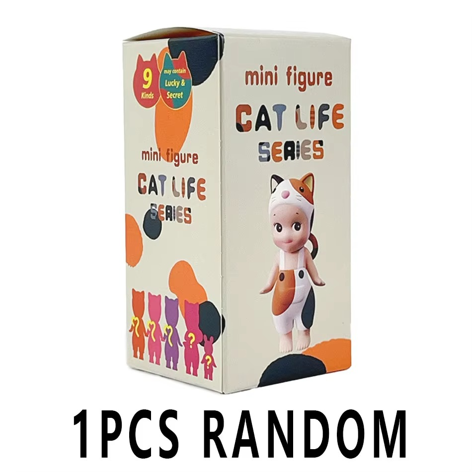 S Angel Blind Box Cat Life Serise Mini Cat Action Figures Toys Ornaments Dolls