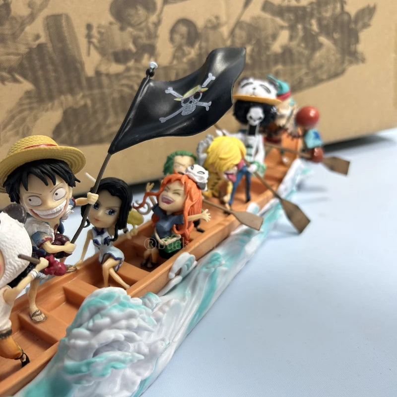 One Piece Luffy Figure Dragon Boat Race Anime Action Figures All Ten Sanji Figure Pvc Collection