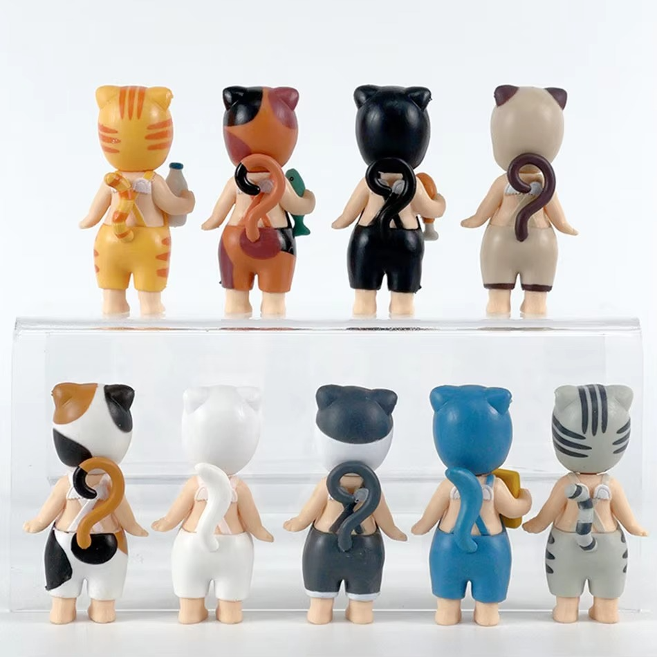 S Angel Blind Box Cat Life Serise Mini Cat Action Figures Toys Ornaments Dolls