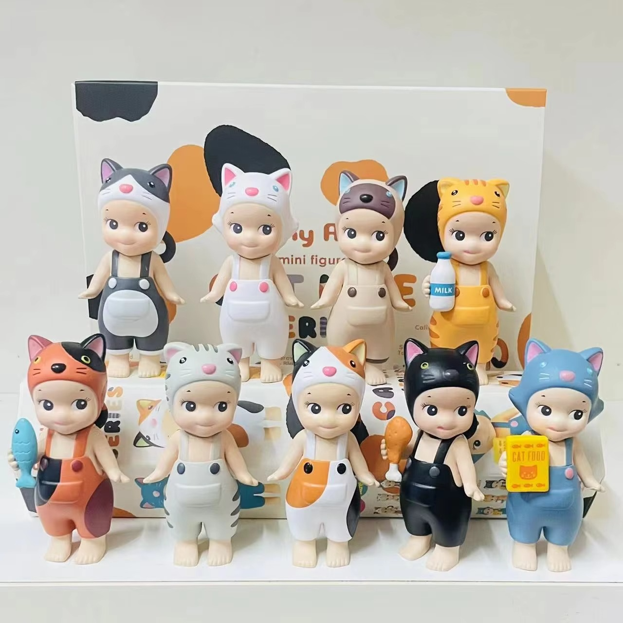 S Angel Blind Box Cat Life Serise Mini Cat Action Figures Toys Ornaments Dolls