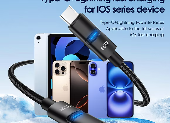 Foneng XS10 1.2M C To C+C+L (60W) Cable