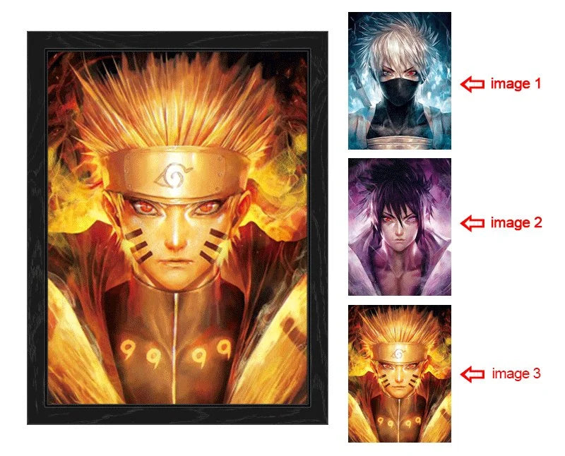 Naruto,Sasuke,kakashi-3D Poster 3D Lenticular Flip Effect,3Images In One