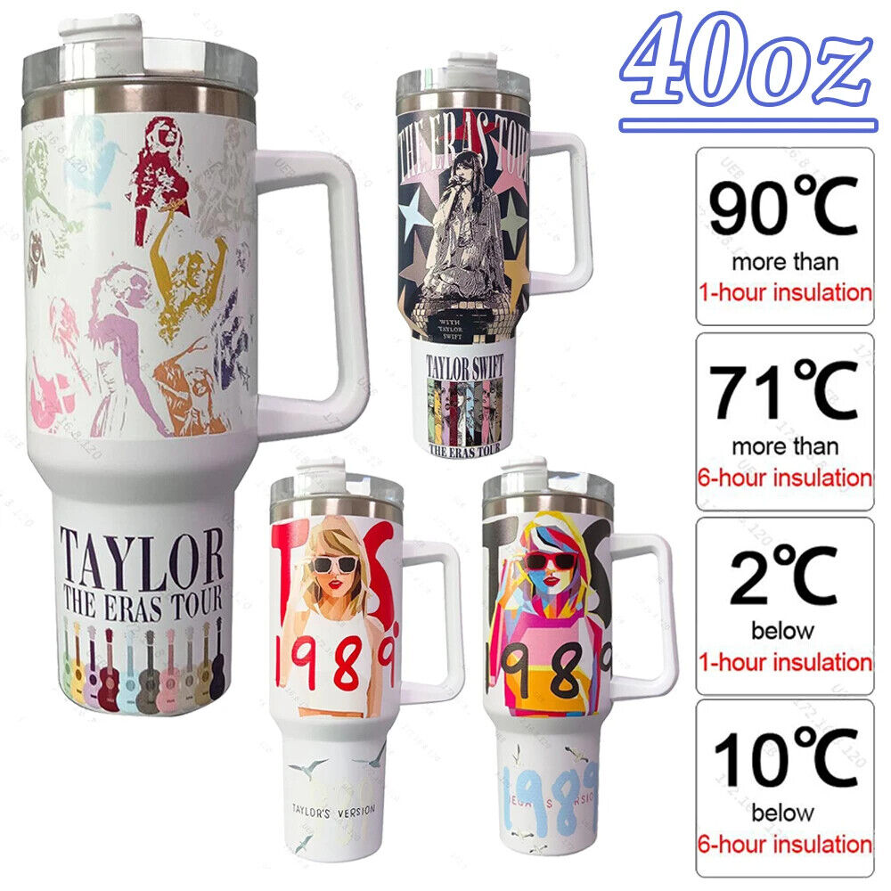 40 Oz Taylor Swift Water Bottle Vacuum Flask Insulated Cup Travel Stainless Steel