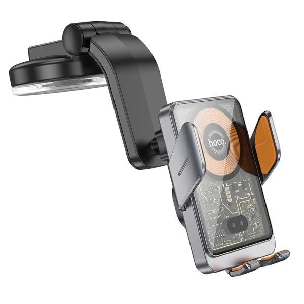 Hoco HW8 15W Transparent Wireless Fast Charging Center Console Car Holder -Black