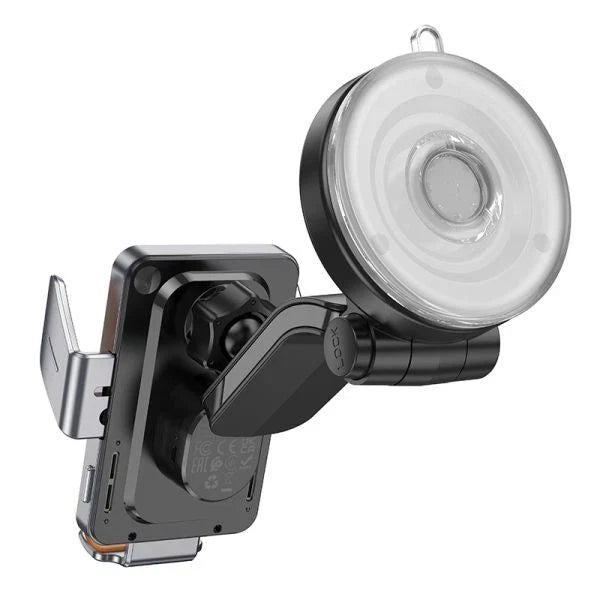 Hoco HW8 15W Transparent Wireless Fast Charging Center Console Car Holder -Black