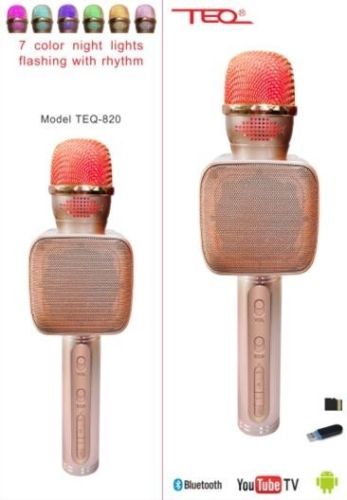 TEQ Microphone Speaker Bluetooth Karaoke For Phone Youtube TV + SD