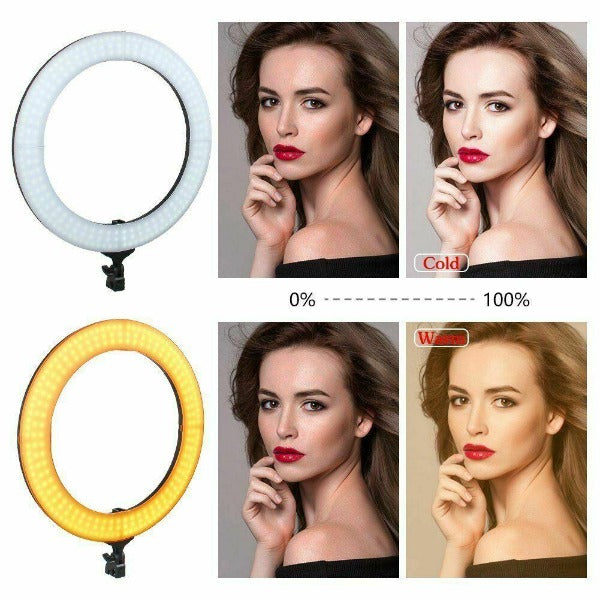 HQ BiColor  LED Ring Light Kit with Stand Social Media/Beauty Ticok LIGHT 18