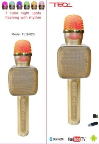 TEQ Microphone Speaker Bluetooth Karaoke For Phone Youtube TV + SD