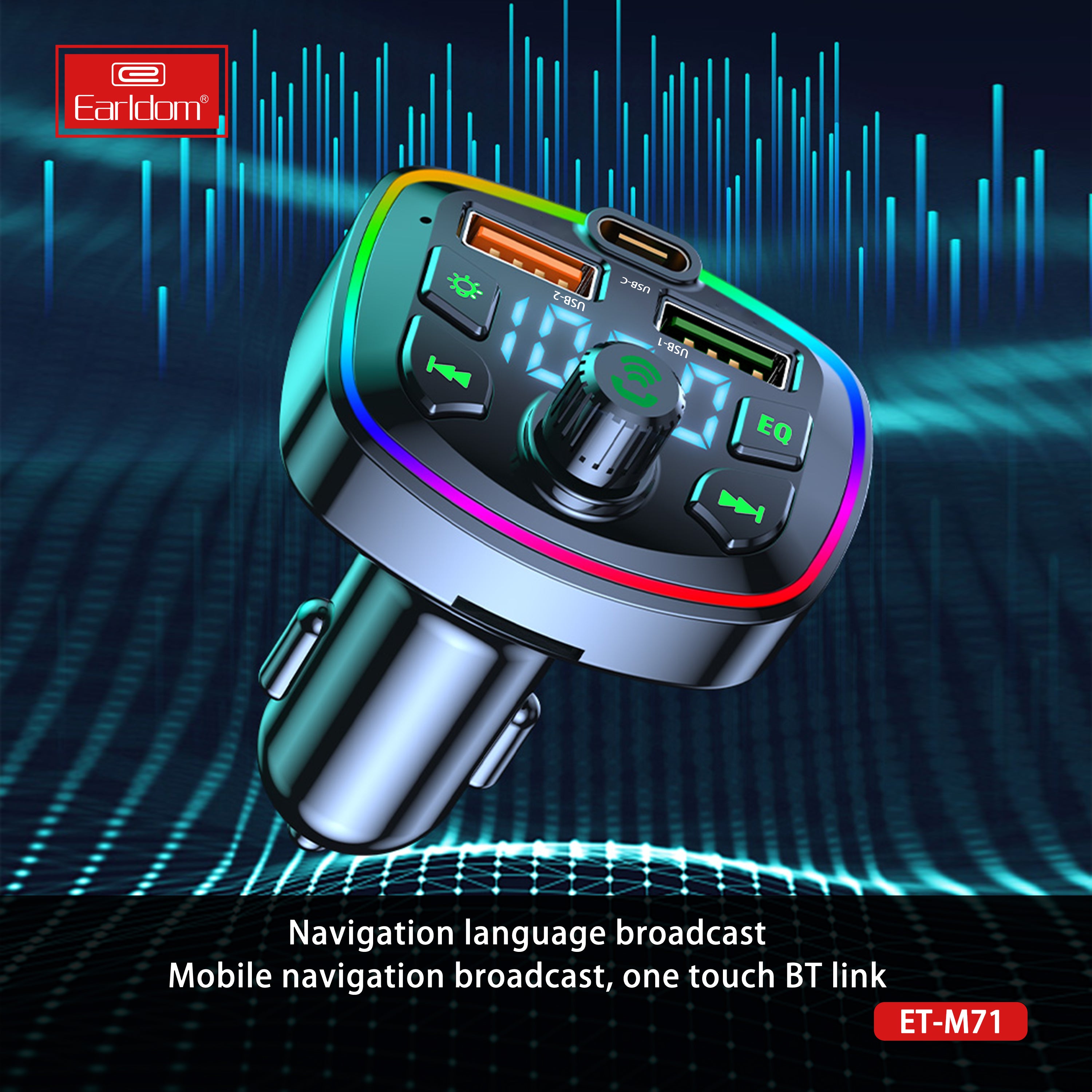 ET-M71 FM Transmitter Bluetooth Car kit