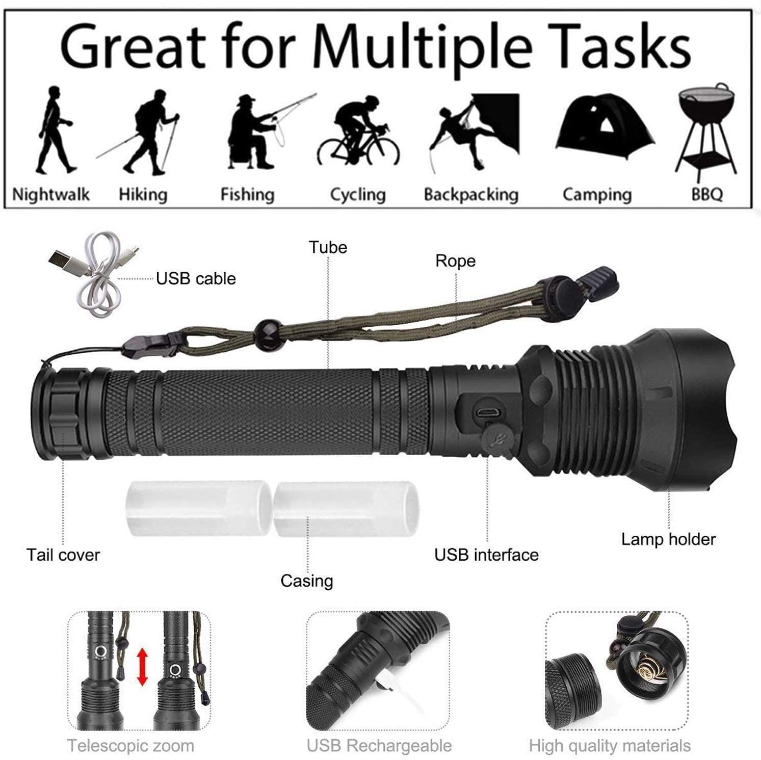 iTEQ Super power torch Rechargeable Flashlights High Lumens