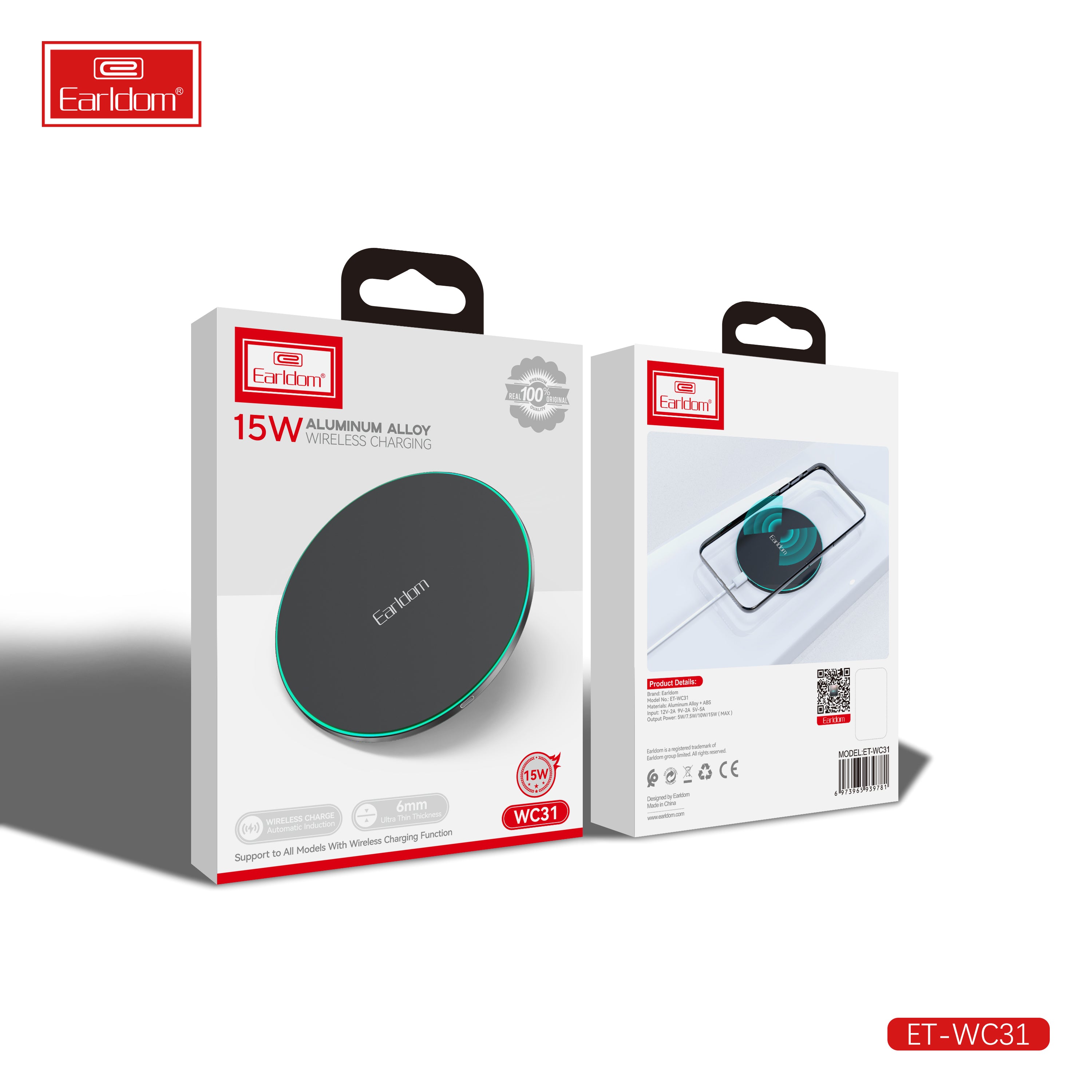 15W  Wireless Charger Aluminum Charging Pad
