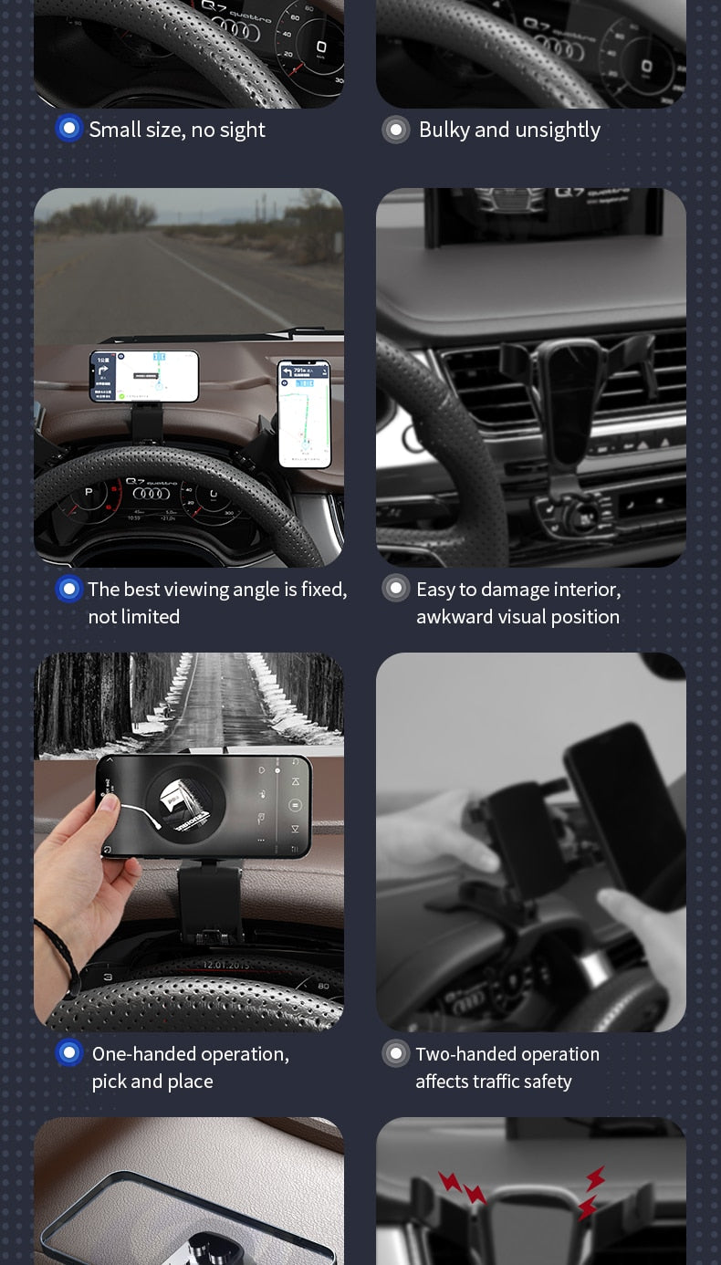 SUMITAP Magnetized HUD Car Phone Stand is a silent stand for the dashboard