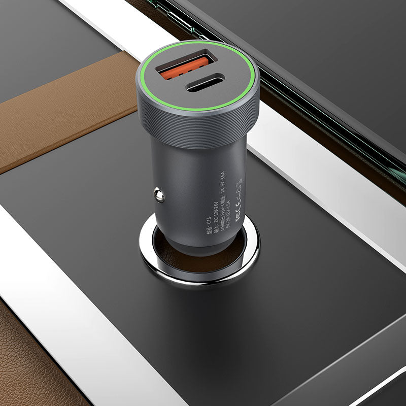 Foneng C16 QC+PD METAL CAR CHARGER KIT 18W