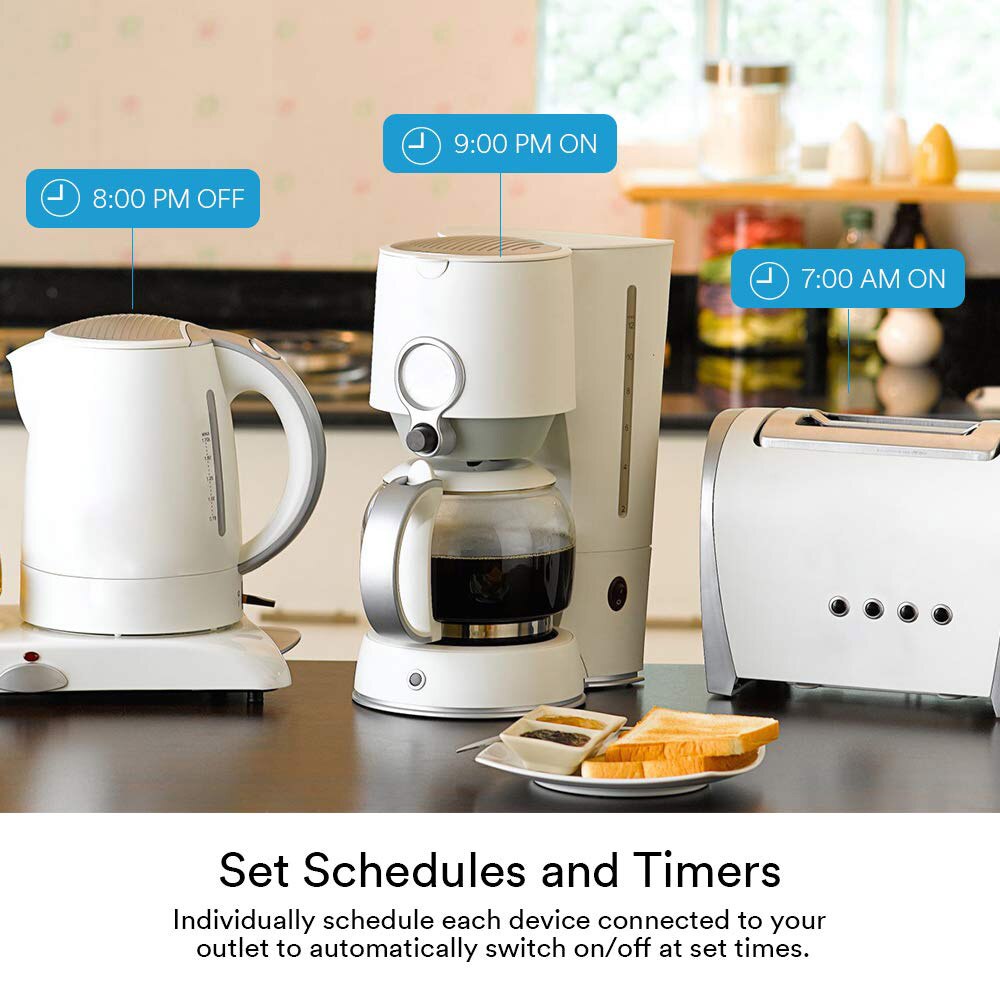 Tuya Smart Power Strip with 4 Outlets 4USB Ports,Australia Smart Power Bar Multiple Outlet Extension work with Alexa and Google