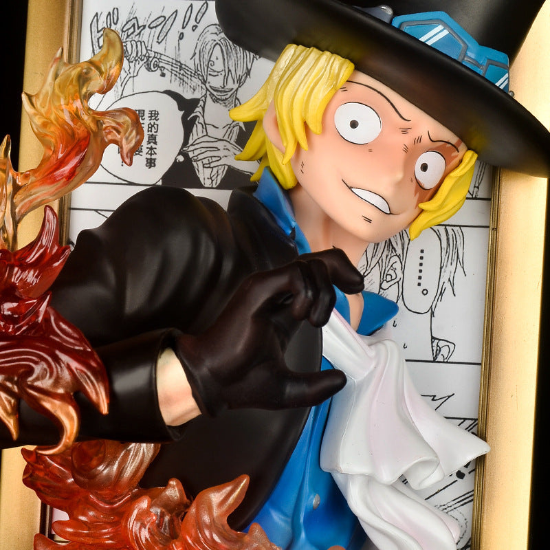 Anime One Piece Action Figure Ace Roronoa Zoro Luffy Nami Usopp Bust PVC Toys Model Phone Holder Wall Decoration