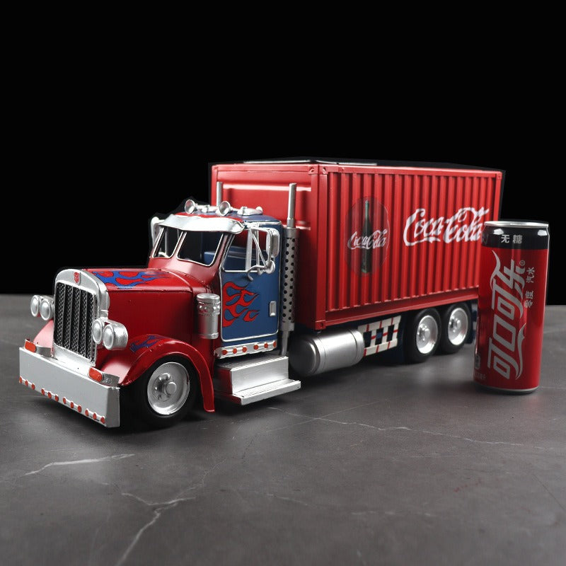 Simulated Optimus Prime truck model tin handicraft home living room window cabinet desktop creative tissue box decoration