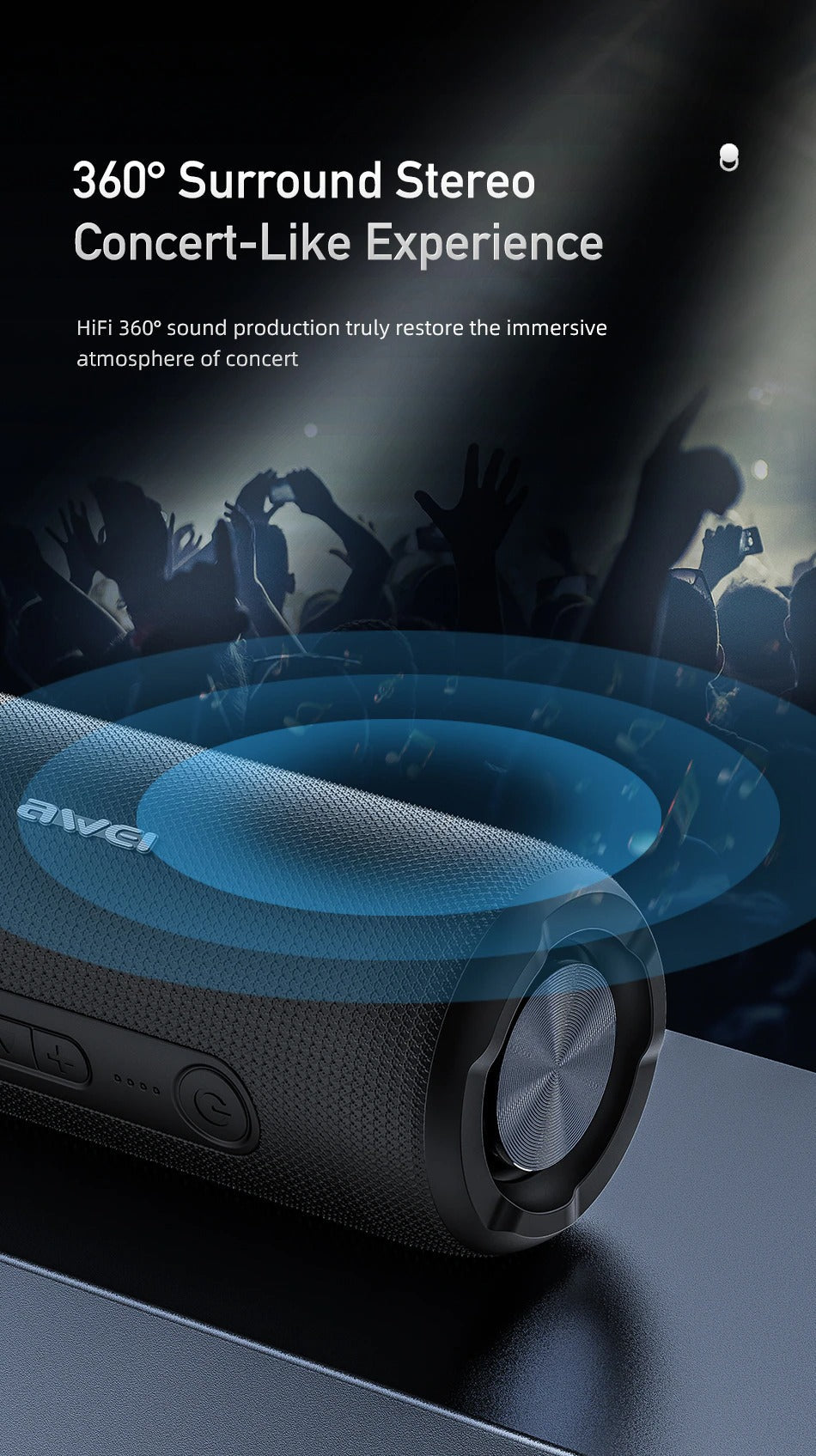 31W Super Bass Ip7 Awei Water Proof Speaker