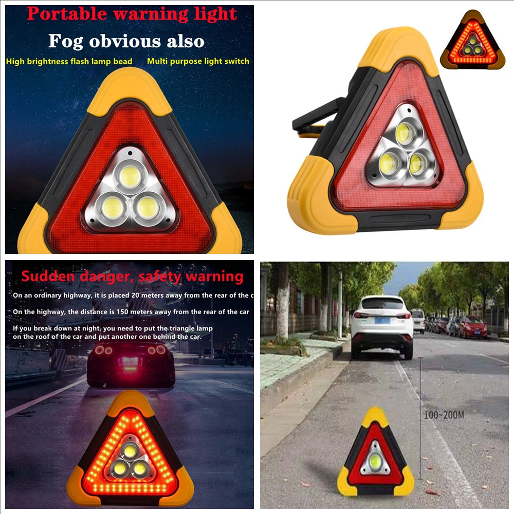 Multifunctional cob working lamp. Portable Flood Lamp COB Work Light Triangle Warning Light SOS Searchlight Emergency Warning