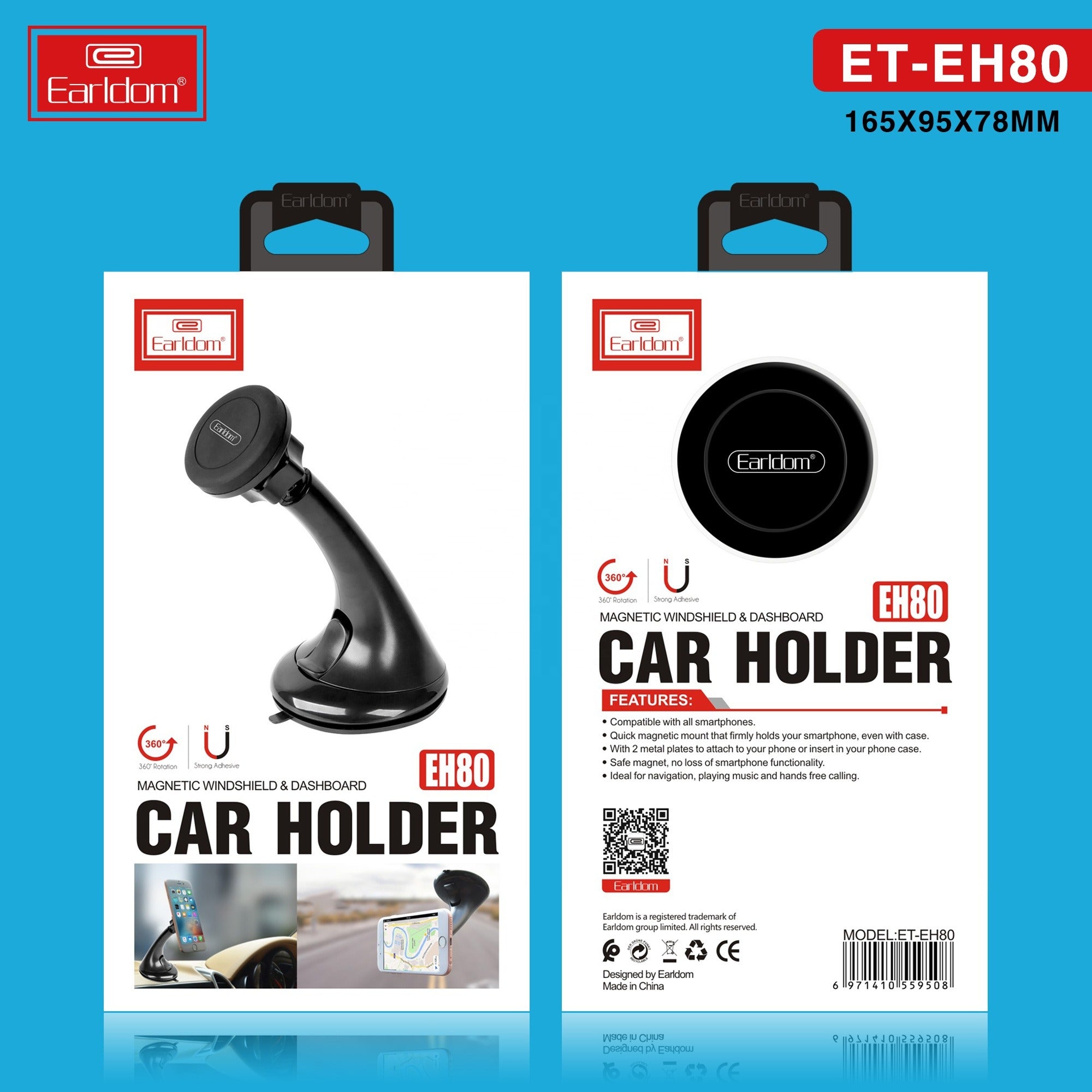Earldom 360  Rotation Dashboard Magnet Car Mount Cradle Holder For Smartphone