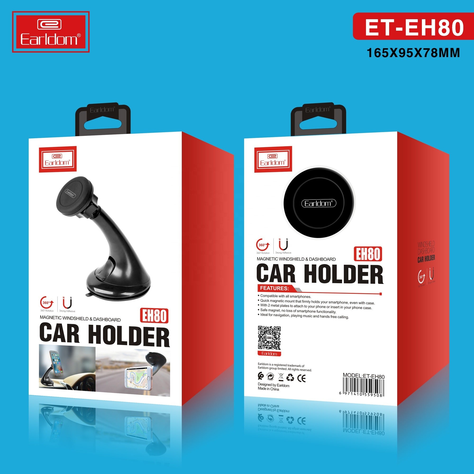 Earldom 360  Rotation Dashboard Magnet Car Mount Cradle Holder For Smartphone