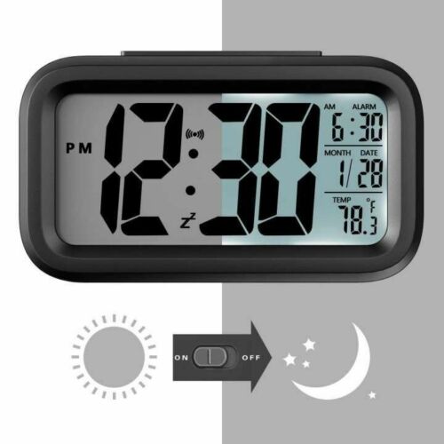 iTEQ Battery Operated LCD Display Digital Smart Alarm Clock Snooze Blight Temperature