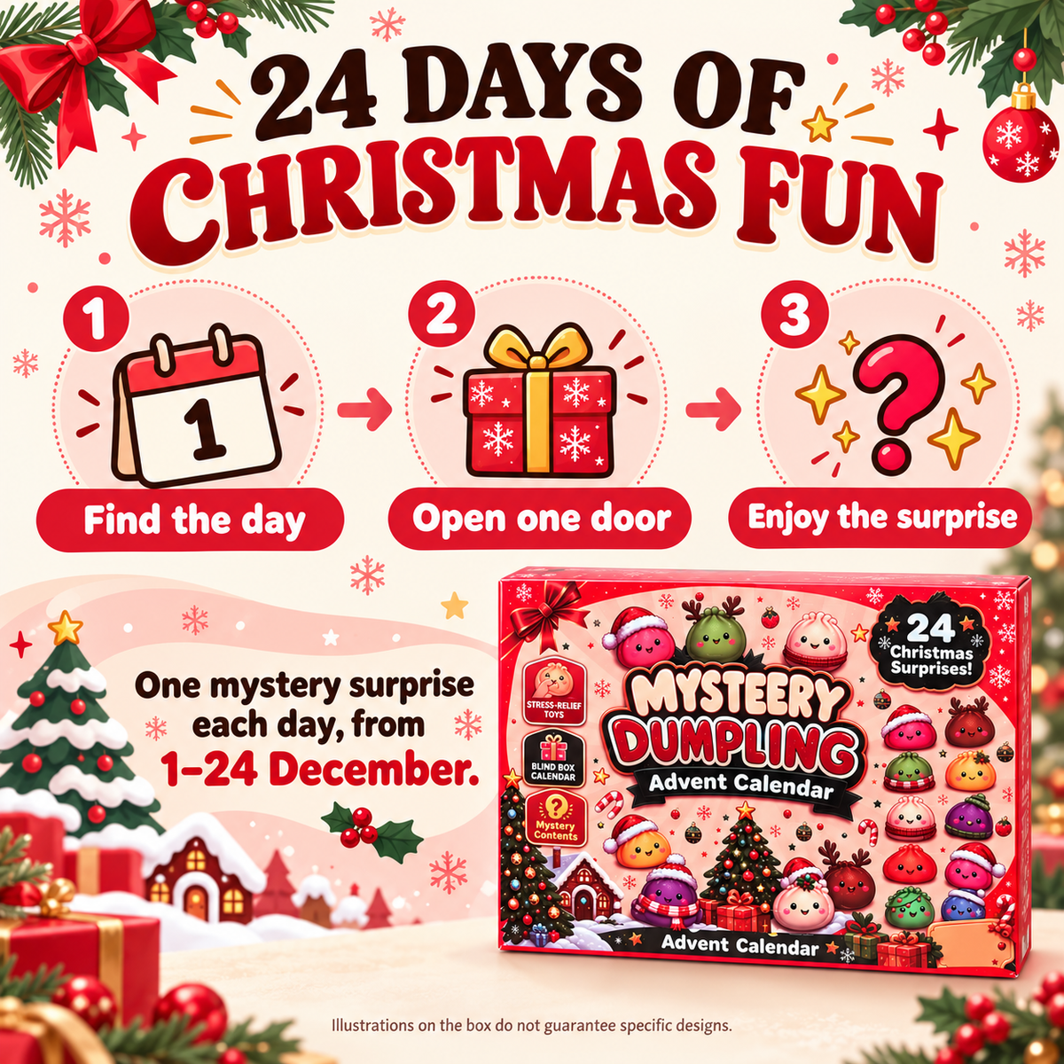 How to use the Mystery Dumpling calendar from 1 to 24 December