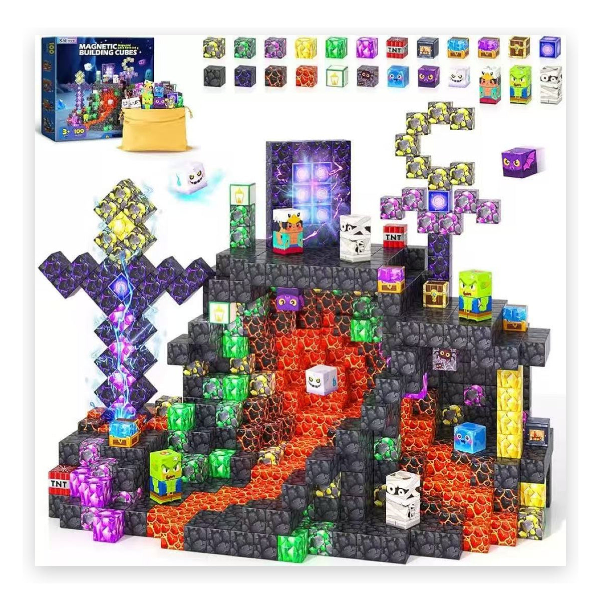 100 PCS Creative DIY Blocks - Crystal City Theme