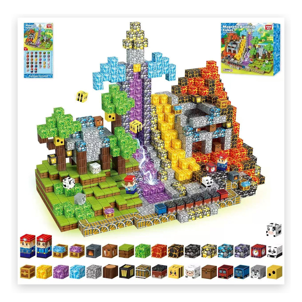 150 PCS Creative DIY Blocks - Crystal Mine Cave Theme